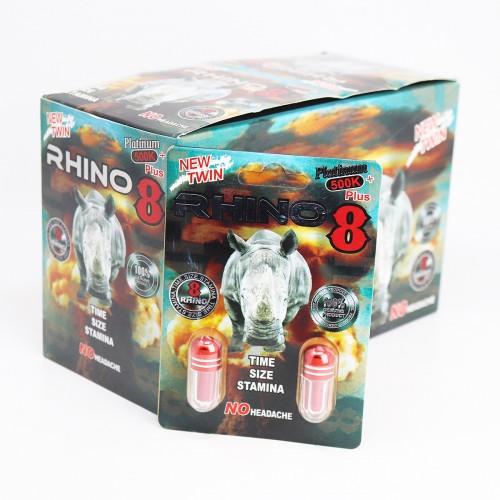 RHINO 8 PLATINUM 500K TWIN 24CT/ DISPLAY RIGHT CHOICE DISTRIBUTORS,